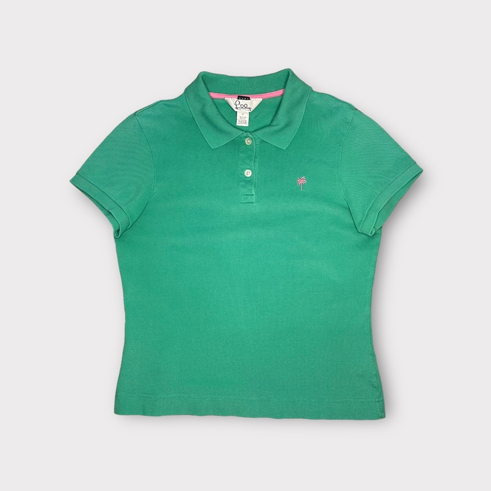 Lilly Pulitzer Green Pima Cotton Polo Top